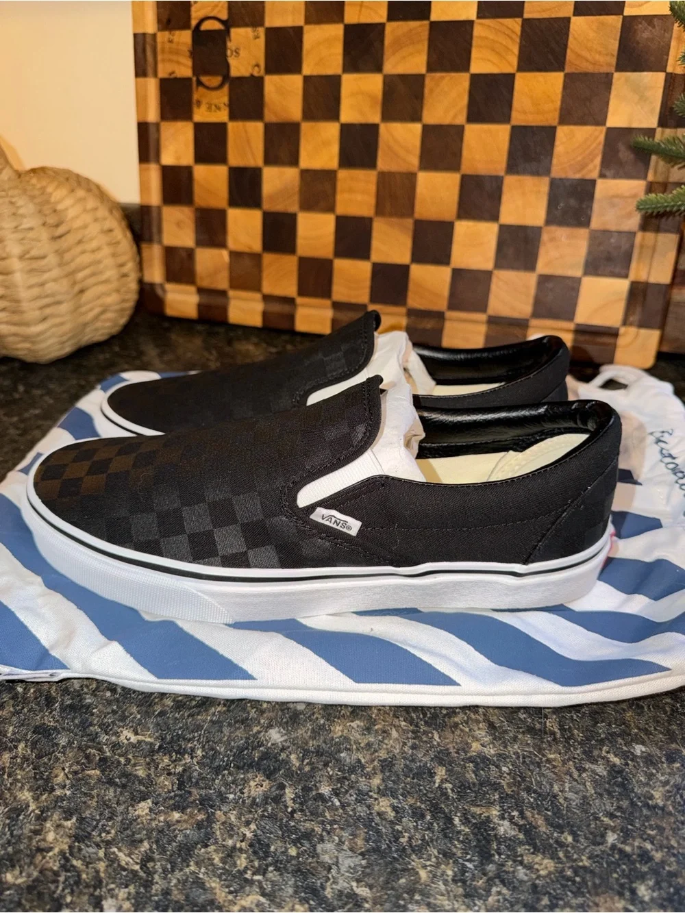Vans Men’s 10.5 WIDE Checkerboard Slip-On Shoes